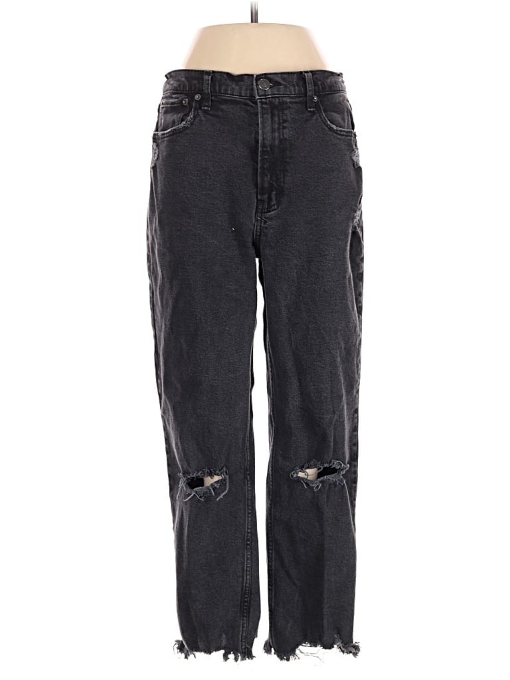 Lee Men's Washed Black Relaxed Jeans with Knee Rips 32x34